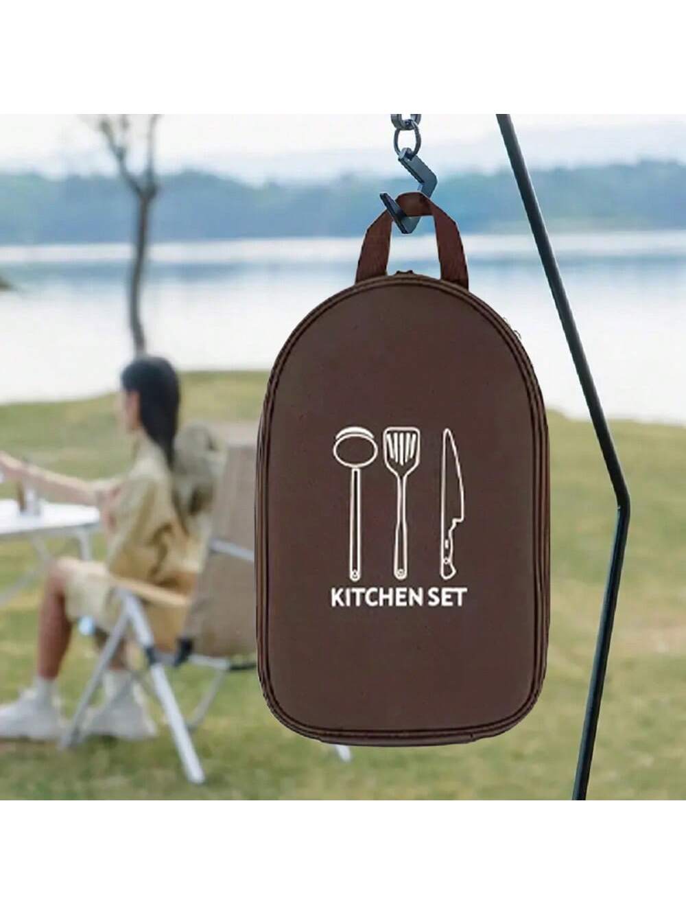 Camping Cooking Utensil Organizer - アウトドアキャンプ調理器具収納袋調理器具オーガナイザーキッチン用品コンテナバッグポータブルピクニックバーベキュー食器ポーチ