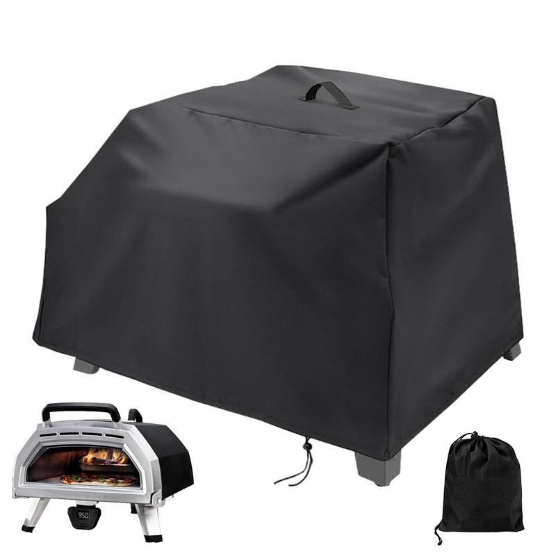 Camping Cooking Accessories - 420D ピザオーブンカバー防水防塵屋外保護ピザオーブンカバー黒防風キャンプアクセサリー BBQ RV 用