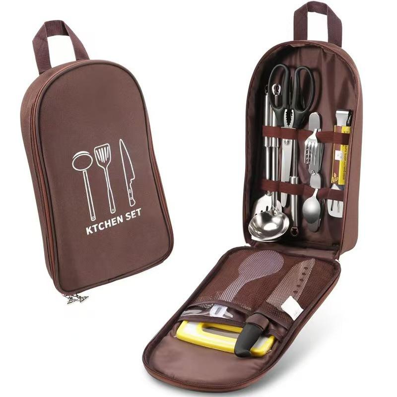 Camping Cooking Utensil Organizer - キャンプ用品オーガナイザーバッグアウトドアクッキング収納ポータブル機器用ピクニックハイキング用