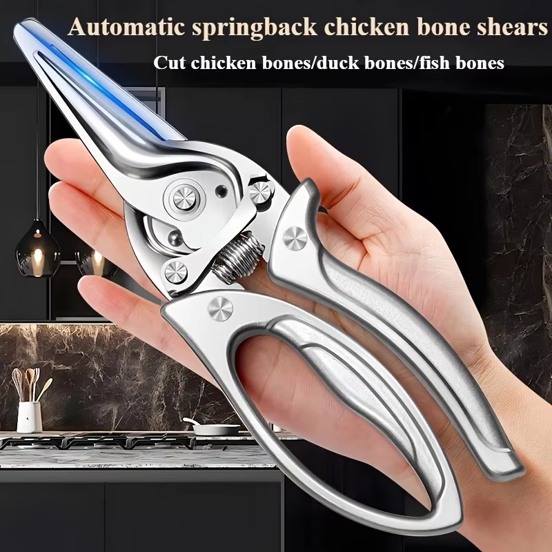 Camping Cooking Kitchen - 1/2個の頑丈な自動鶏骨カッター - ステンレス鋼製、キッチンやアウトドアキャンプ、調理ツールに最適です。