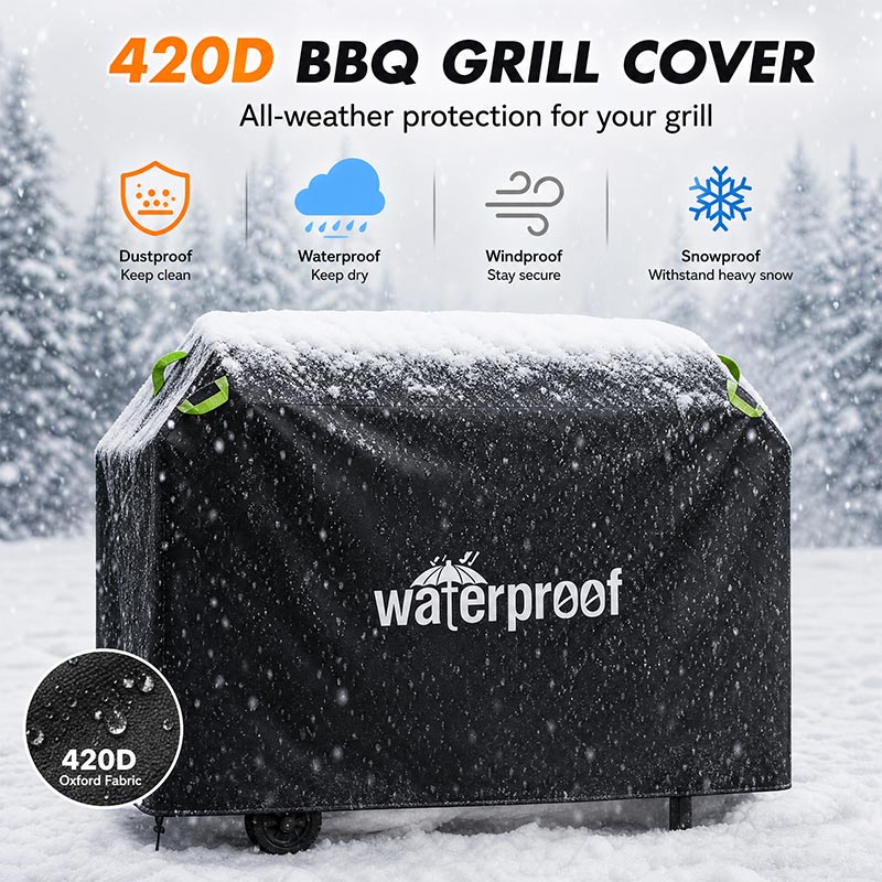Camping Cooking Tent - 420D 防雨屋外炭火グリルカバー、ガス防塵オックスフォードテントバーベキューカバー防水ストリップグリルラック保護オーブ