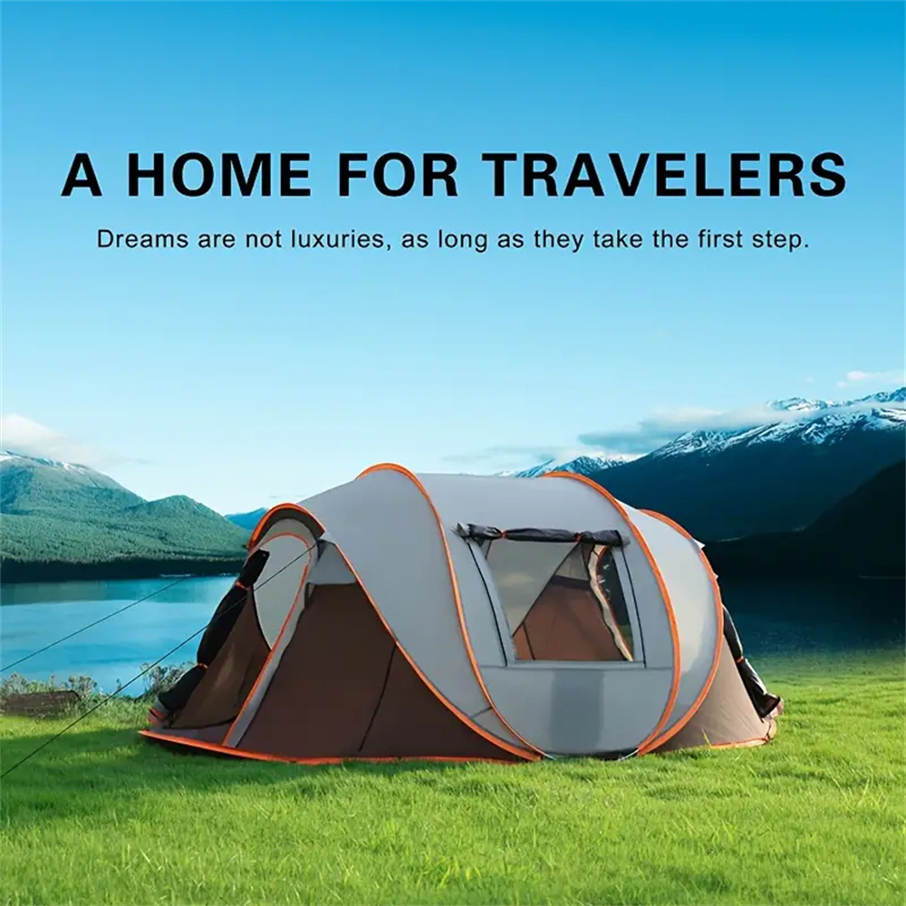 Camping Cooking Tent - 5～8人用クイックオープンハンドスローテント防水キャンプボートテント屋外テント全自動ポップアップ