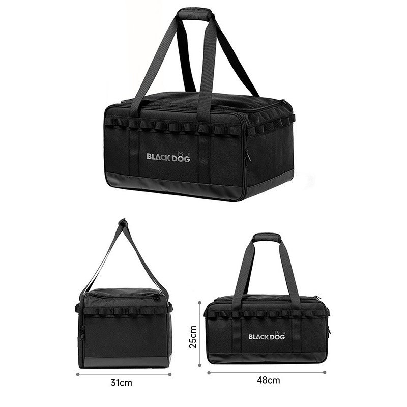 Camping Cooking Utensil Organizer - ブラックドッグキャンプ収納バッグ、ポータブル雑貨バッグ、大容量、屋外収納バッグ、ギア仕分け、オックスフォード生地、300d