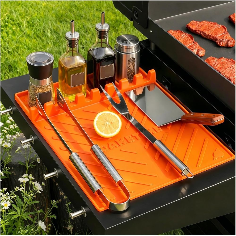 Camping Cooking Kitchen - シリコン製グリルマットまたはグリドルアクセサリー、調理キッチン、バーベキューの必需品、カウンタートップ、屋外キャンプ、芝生用