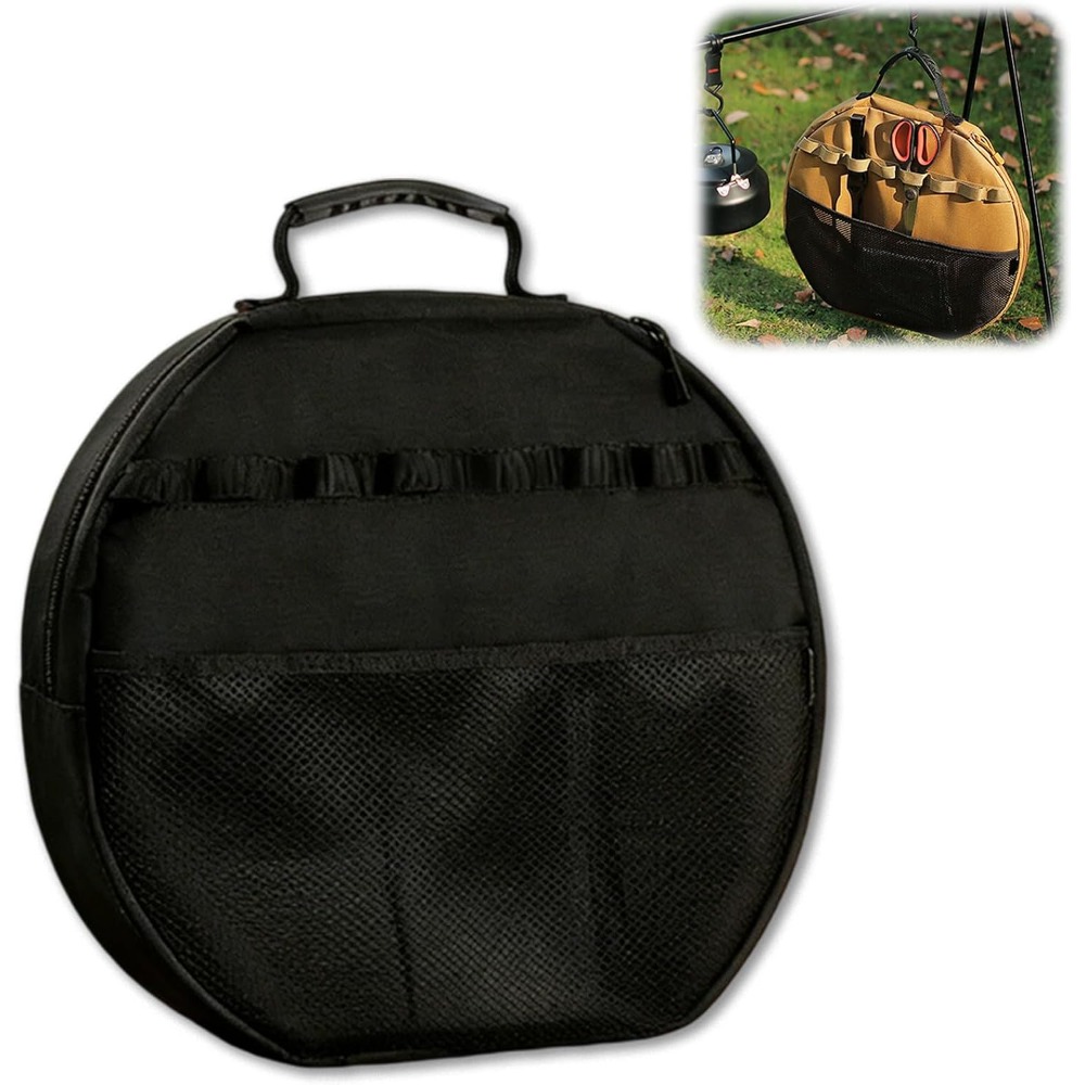 Camping Cooking Mesh - グリルパン収納バッグ、フライパンとグリドル用ポータブルポーチ、アウトドアクッキング、キャンプ、BBQ、ピクニックの傷防止