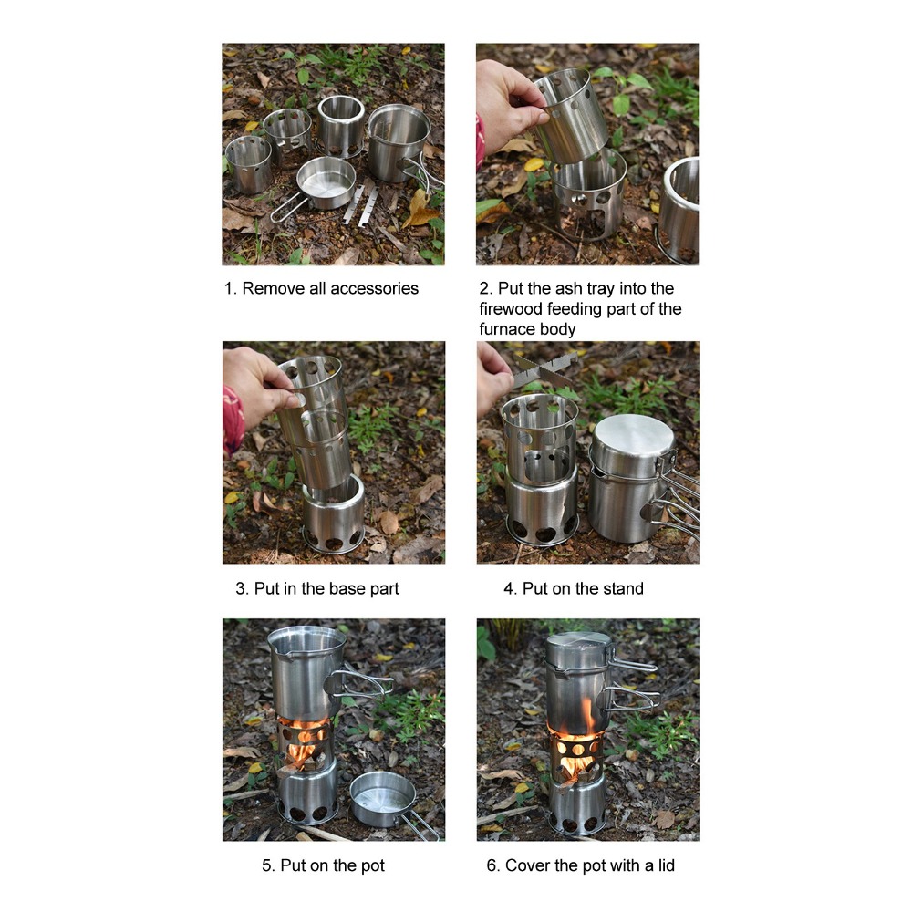 耐久性のあるステンレス鋼キャンプ調理器具セットノンスリップサ - Camping Cooking Mesh のレビューと価格