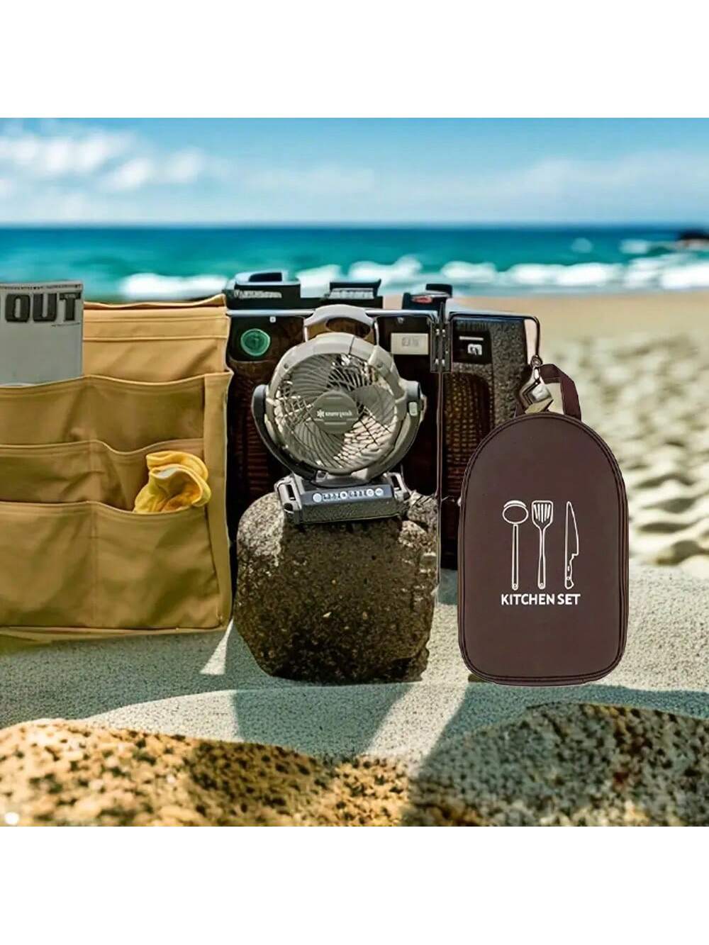 アウトドアキャンプ調理器具収納袋調理器具オーガナイザーキッチ - Camping Cooking Utensil Organizer のレビューと価格