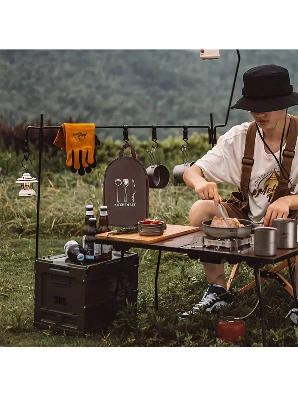 アウトドアキャンプ調理器具収納袋調理器具オーガナイザーキッチ - Camping Cooking Utensil Organizer のレビューと価格