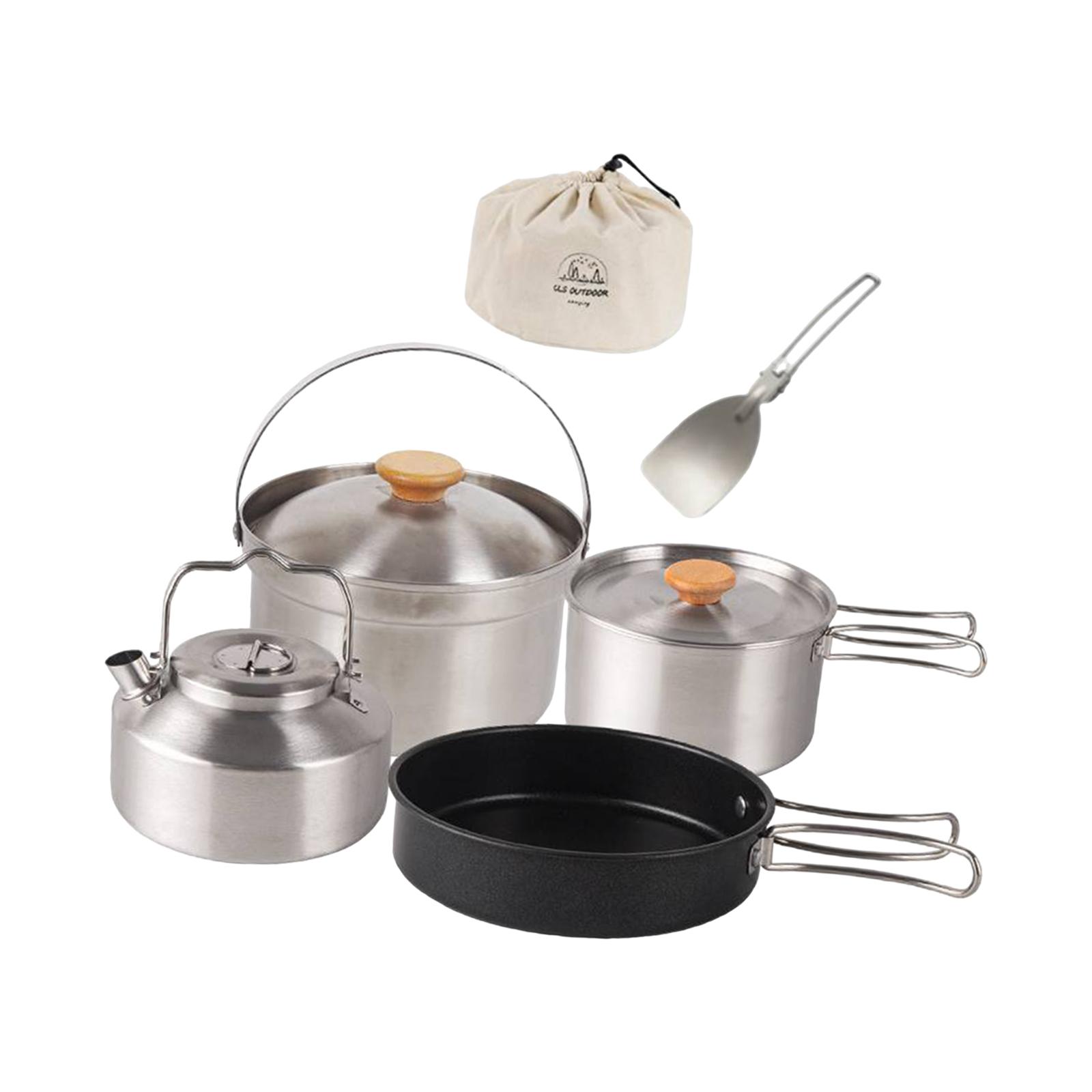 キャンプ調理器具 クックギア ポータブル ノンスティックフラ - Camping Cooking Gear Set のレビューと価格