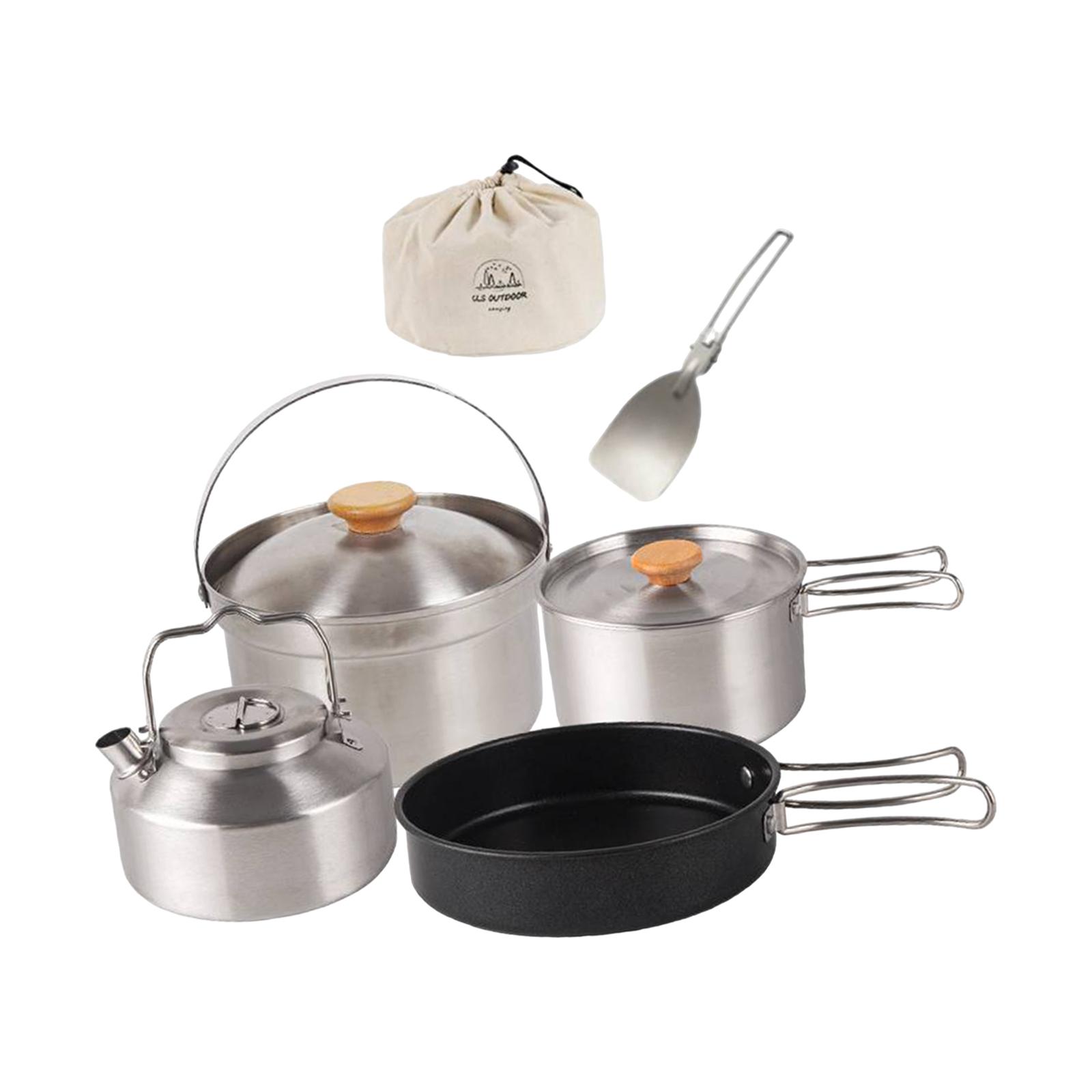 キャンプ調理器具 クックギア ポータブル ノンスティックフラ - Camping Cooking Gear Set のレビューと価格