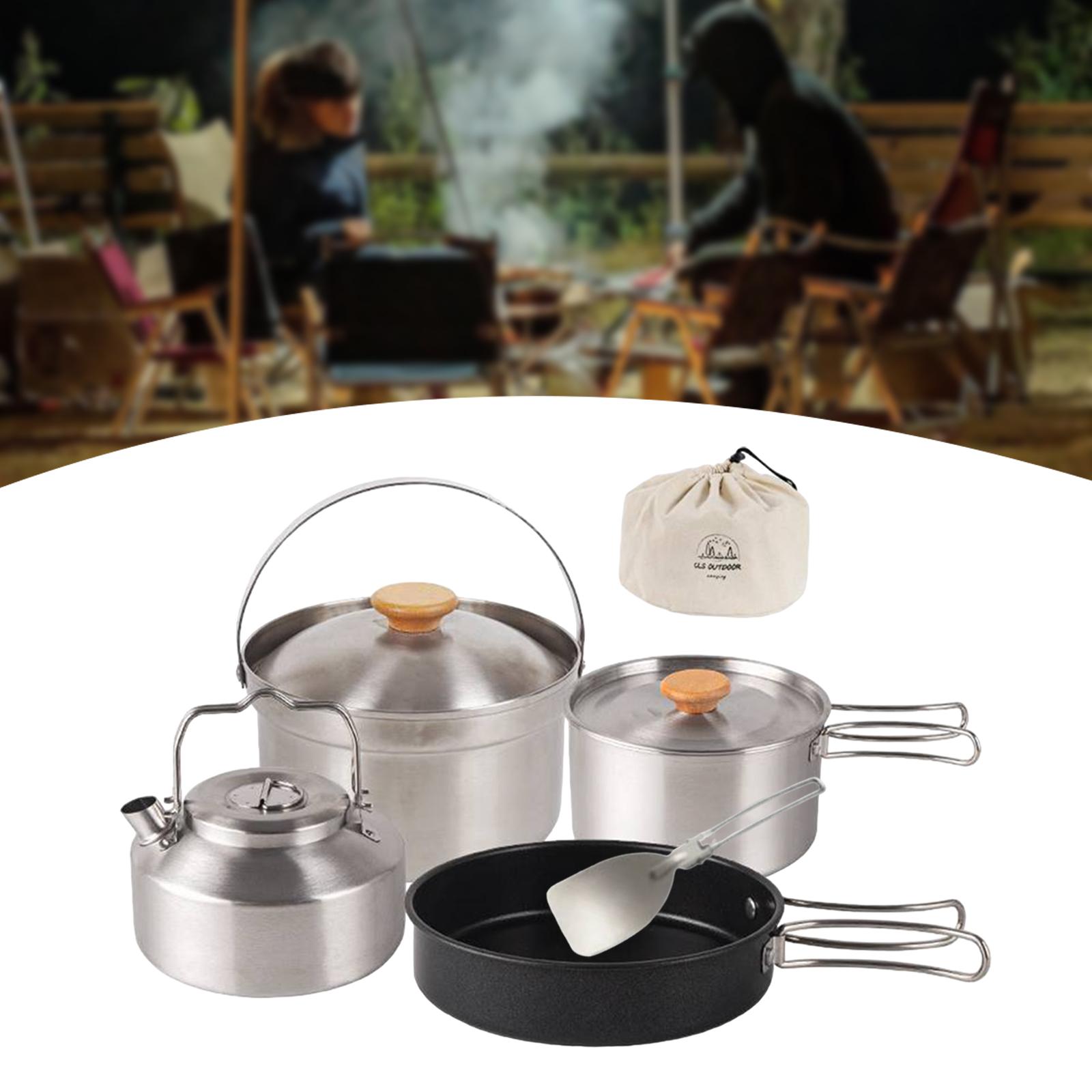 キャンプ調理器具 クックギア ポータブル ノンスティックフラ - Camping Cooking Gear Set のレビューと価格
