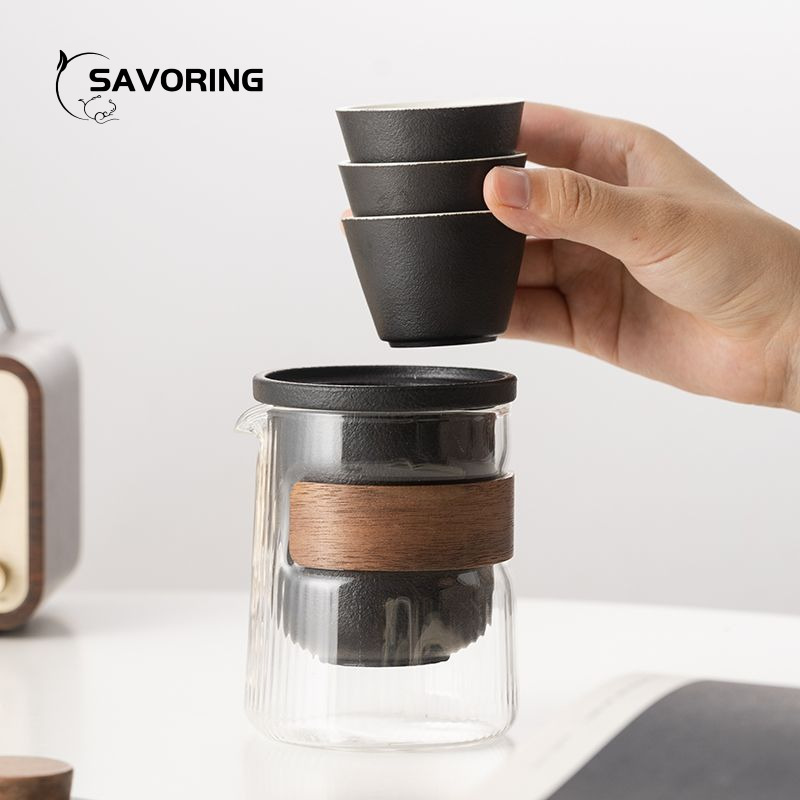 シンプルな中国製陶磁器茶器セット、ポット1個、カップ3個、バ - Camping Cooking Accessories のレビューと価格