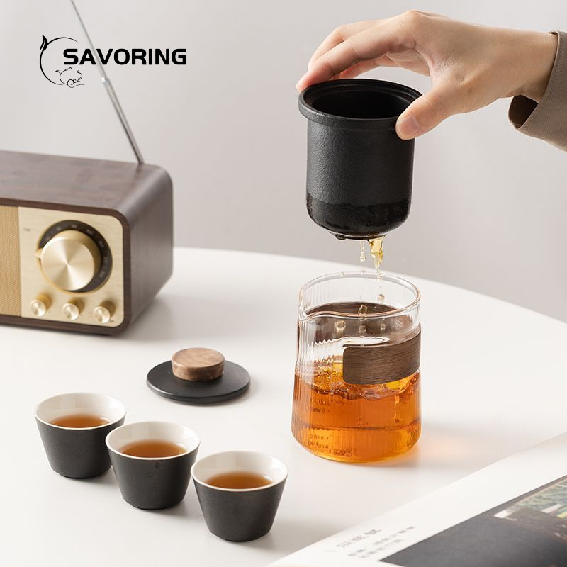 シンプルな中国製陶磁器茶器セット、ポット1個、カップ3個、バ - Camping Cooking Accessories のレビューと価格