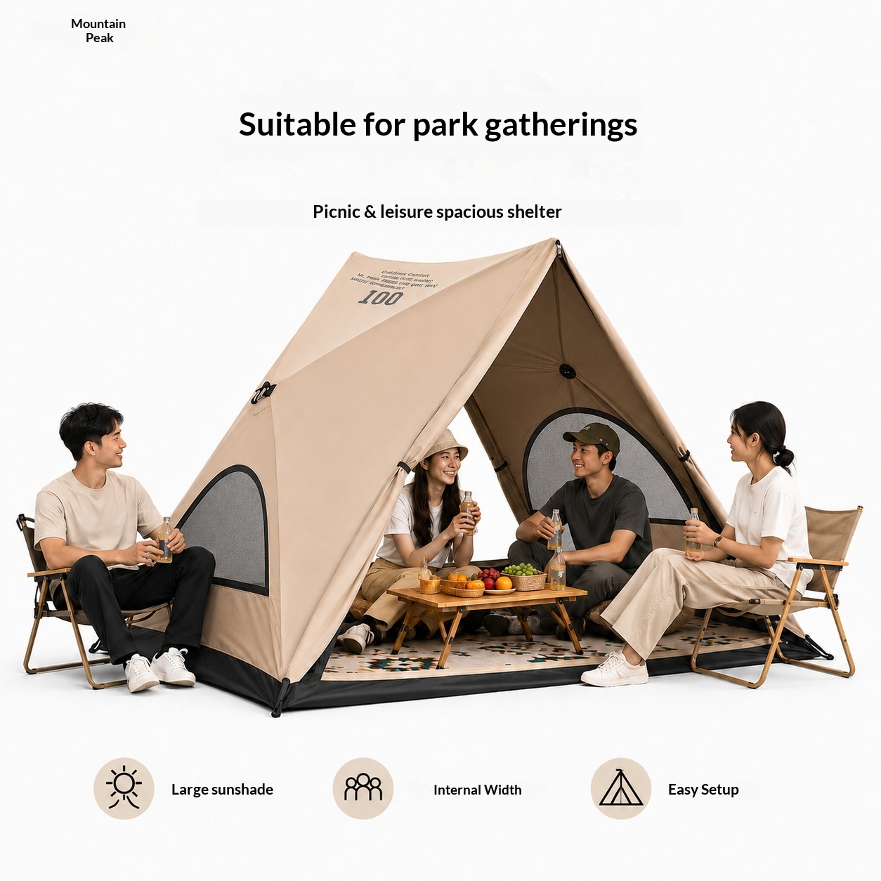 自動三角テント、わずか3秒で設営できるアウトドアキャンプテン - Camping Cooking Tent のレビューと価格