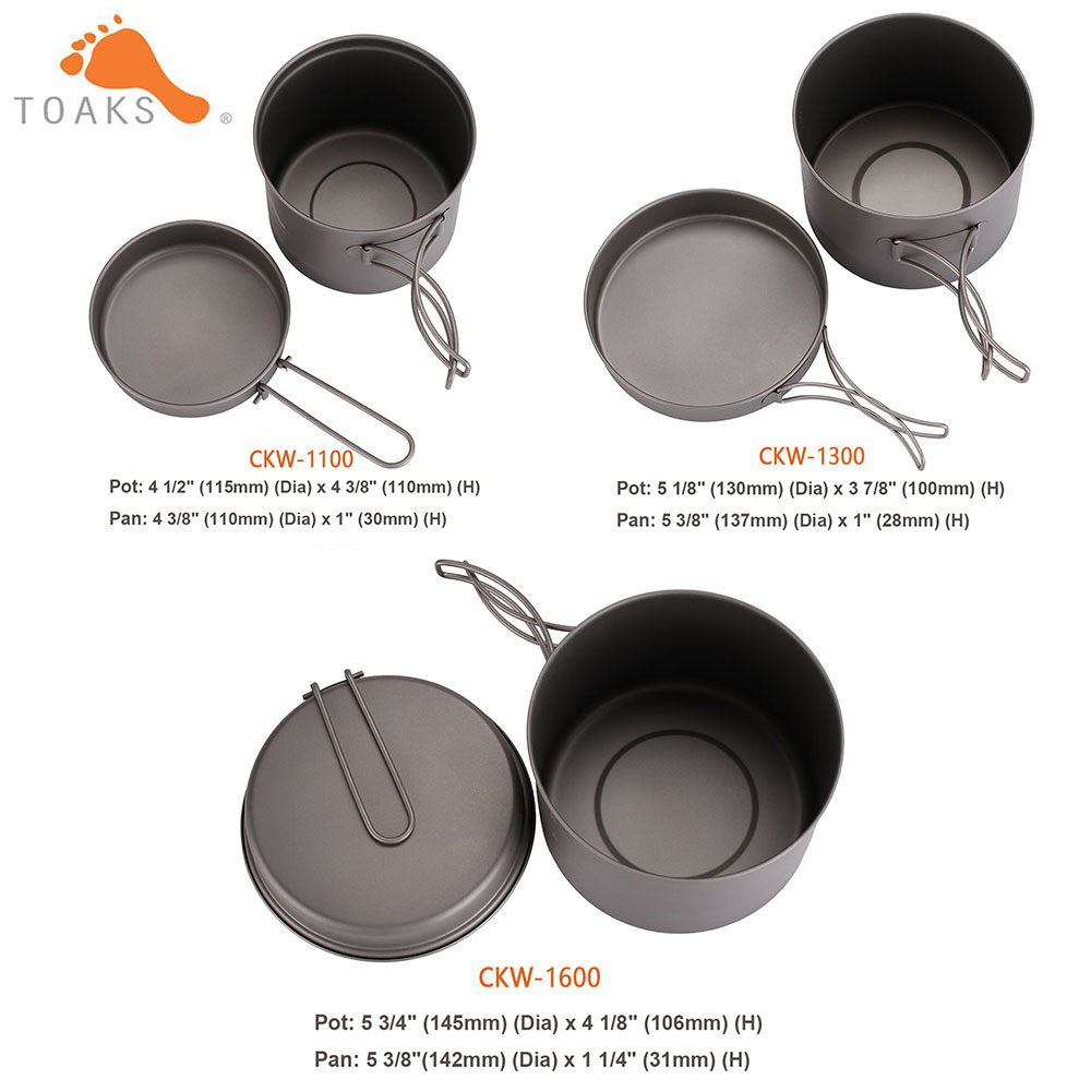 Toaks-超軽量チタンポットフライパン,調理器具セット,ア - Mess Kit Titanium のレビューと価格