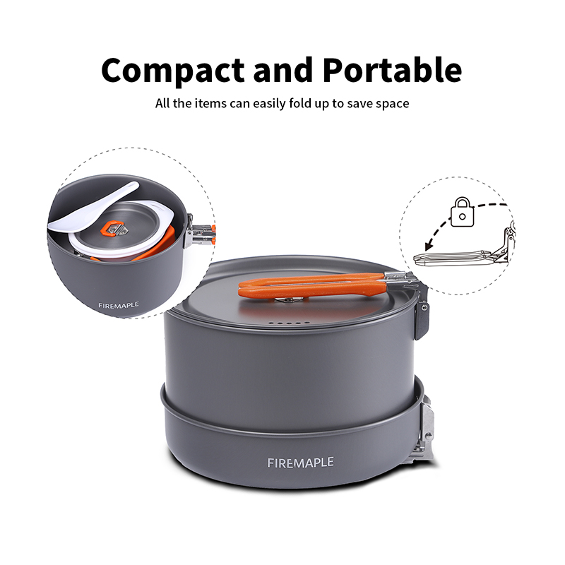 ファイヤーメープル 4-5人用調理器具セット、2ポットフライ - Camping Cooking Set 2 Person のレビューと価格