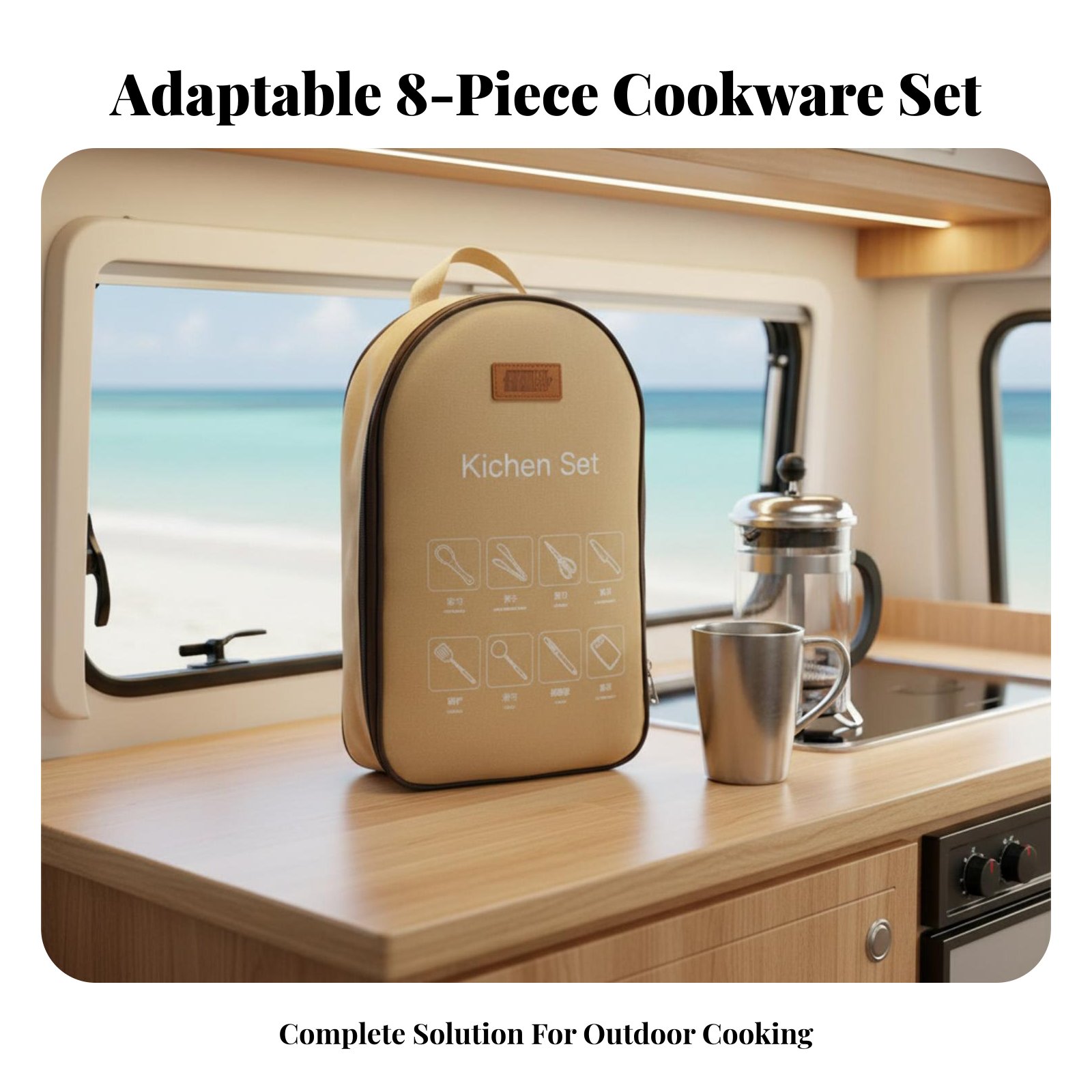 屋外用ポータブル調理器具セット、キャンプ食器、ステンレス鋼キ - Camping Cooking And Dining Set のレビューと価格