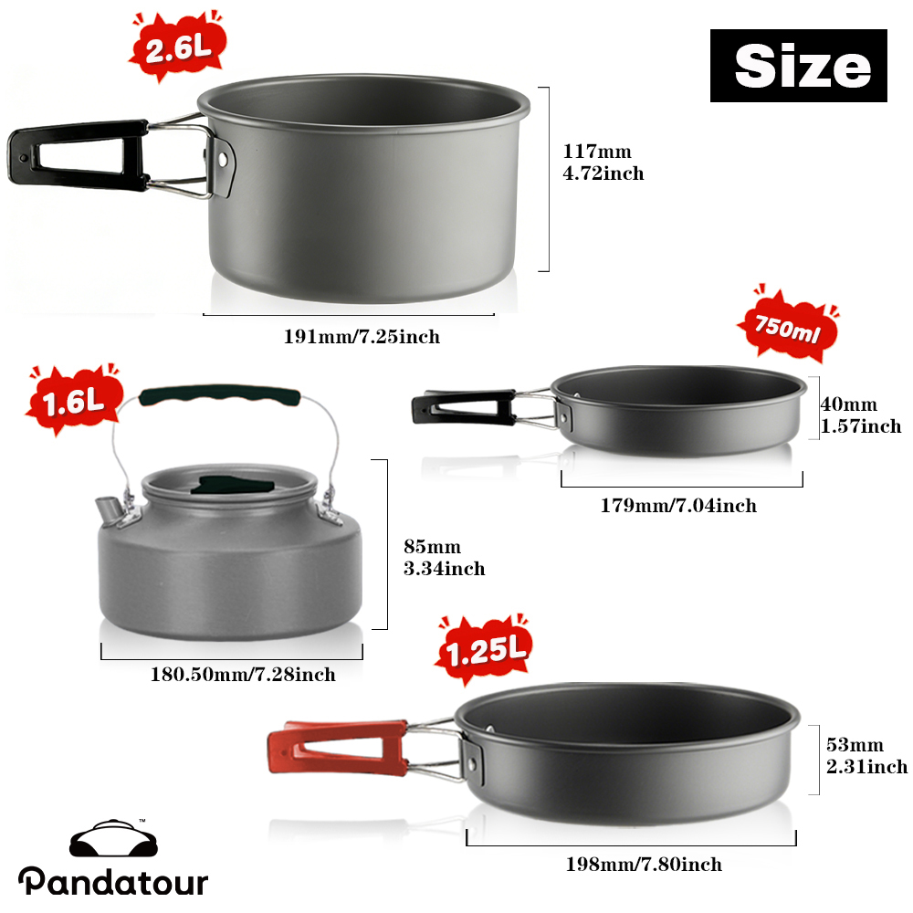パンダツアー キャンプ クッキング アルミ アウトドア 旅行 - Camping Cooking Set 2 Person のレビューと価格