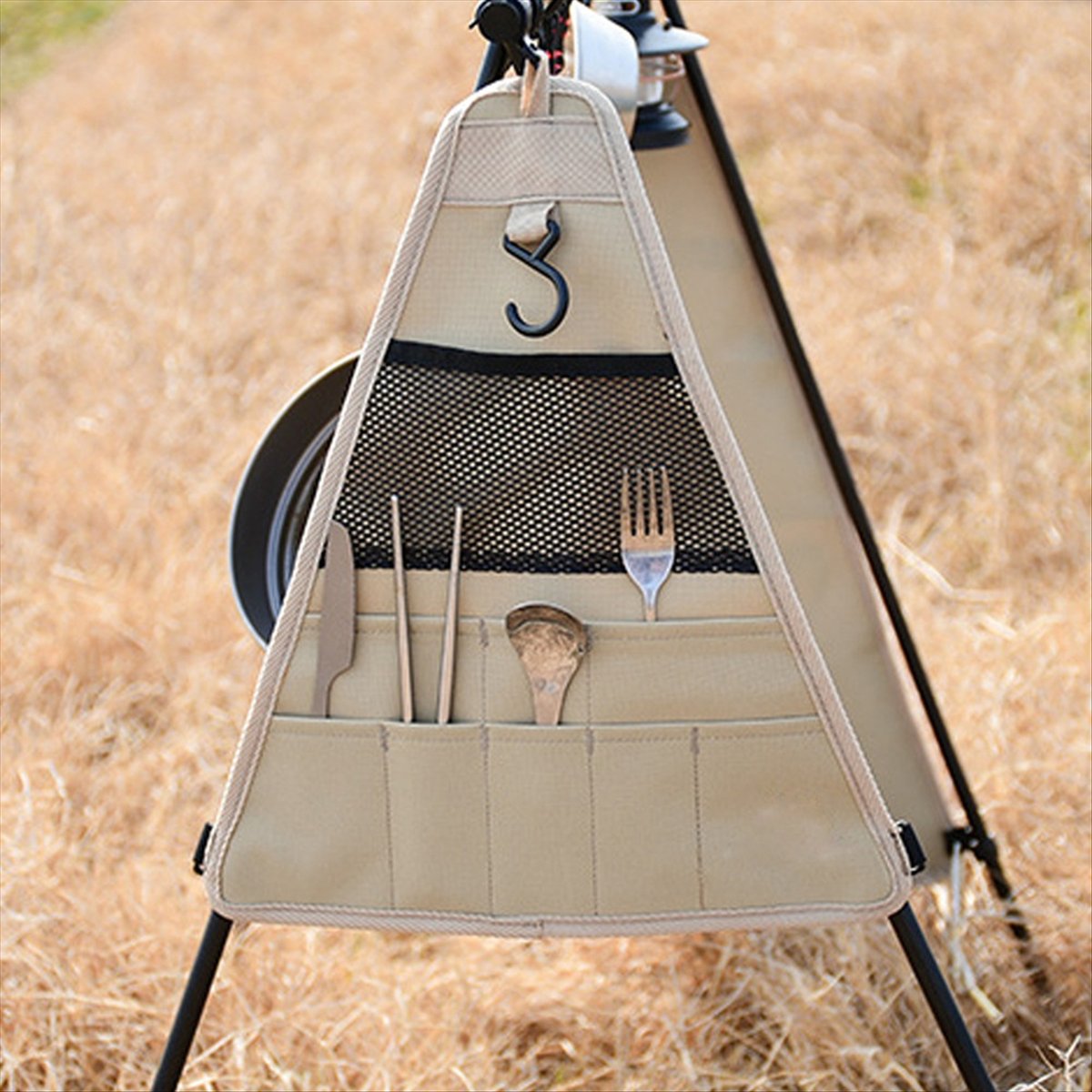 ポータブルキャンプ用キッチン用品オーガナイザーバッグ、アウト - Camping Cooking Utensil Organizer のレビューと価格