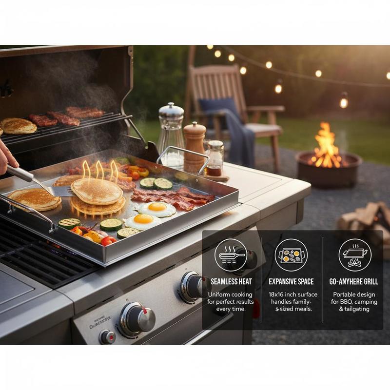 ユニバーサルフラットトップグリドル 18x16インチ キャン - Camping Cooking Kitchen のレビューと価格