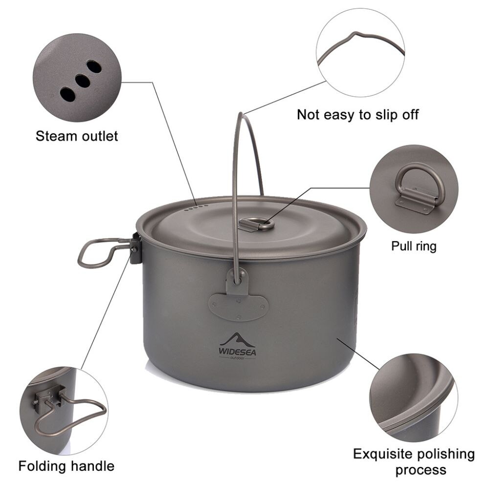 キャンプ用食器チタン調理器具セット観光大釜屋外調理鍋フライパ - Camping Cooking Gear Set のレビューと価格