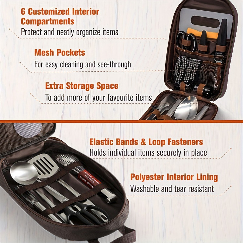 アウトドアクッキングバッグ キャンプ収納バッグ ポータブル調 - Camping Cooking Utensil Organizer のレビューと価格