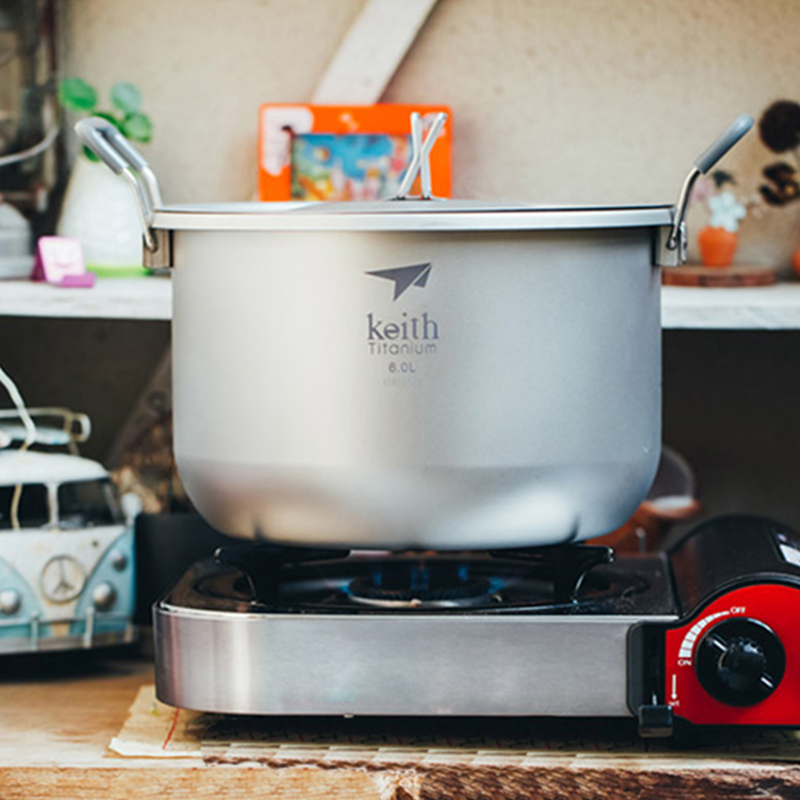 キース-キャンプ用調理セット、チタン調理器具、鍋、6l、静菌 - Mess Kit Titanium のレビューと価格