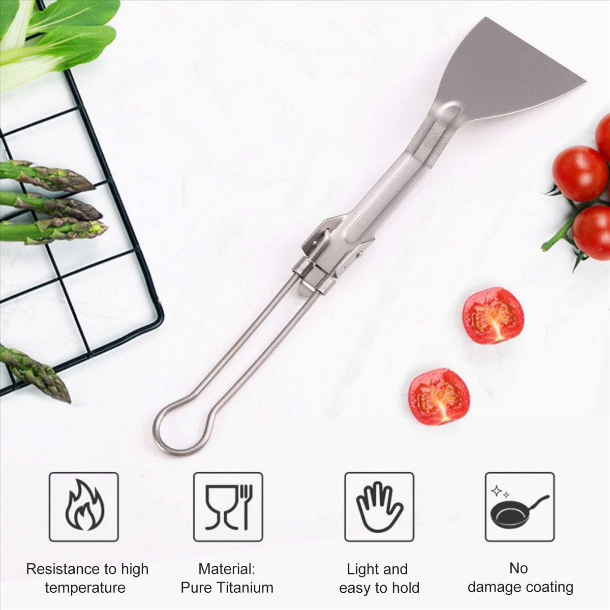 ABST キャンプ用食器 チタン製スパチュラ 折りたたみ式  - Camping Cooking Kitchen のレビューと価格