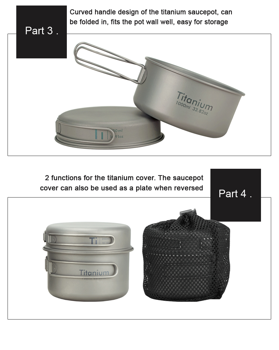 APG 超軽量チタンパンアウトドアキャンプ食器チタンポット調 - Mess Kit Titanium のレビューと価格