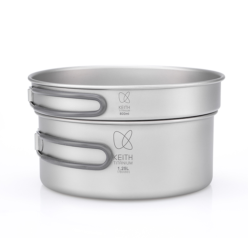 KEITH 純チタン製2ピース調理器具セット（800ml+1 - Mess Kit Titanium のレビューと価格