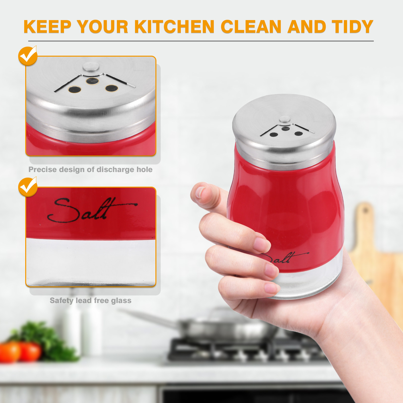2個入りガラス製ソルトシェーカーセット ステンレス製ジャー  - Camping Cooking Kitchen のレビューと価格