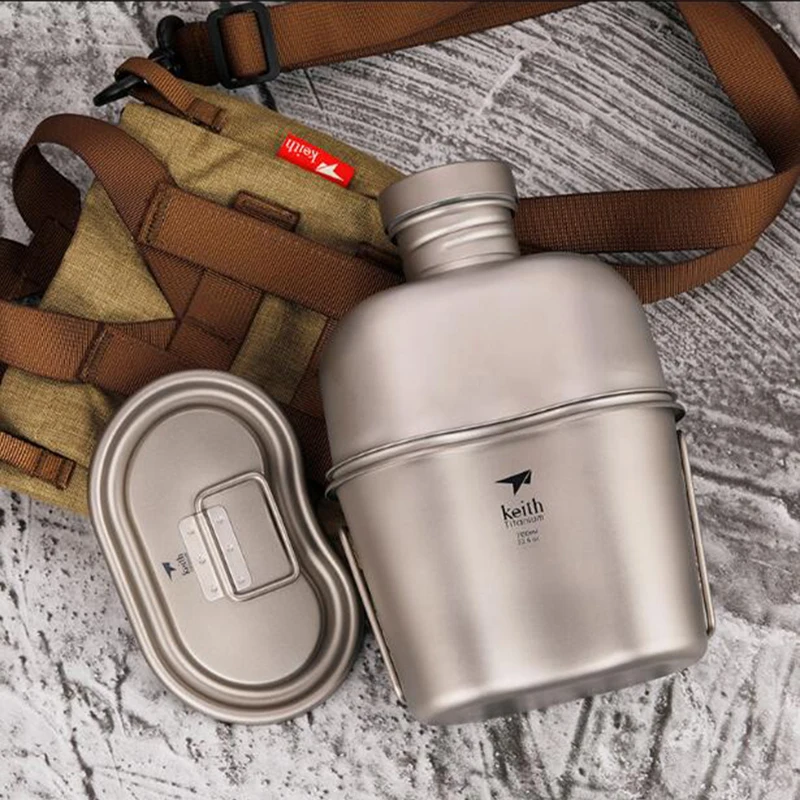 Keith-キャンプ,ハイキング,食堂用の純粋なチタン製ウォ - Mess Kit Titanium のレビューと価格