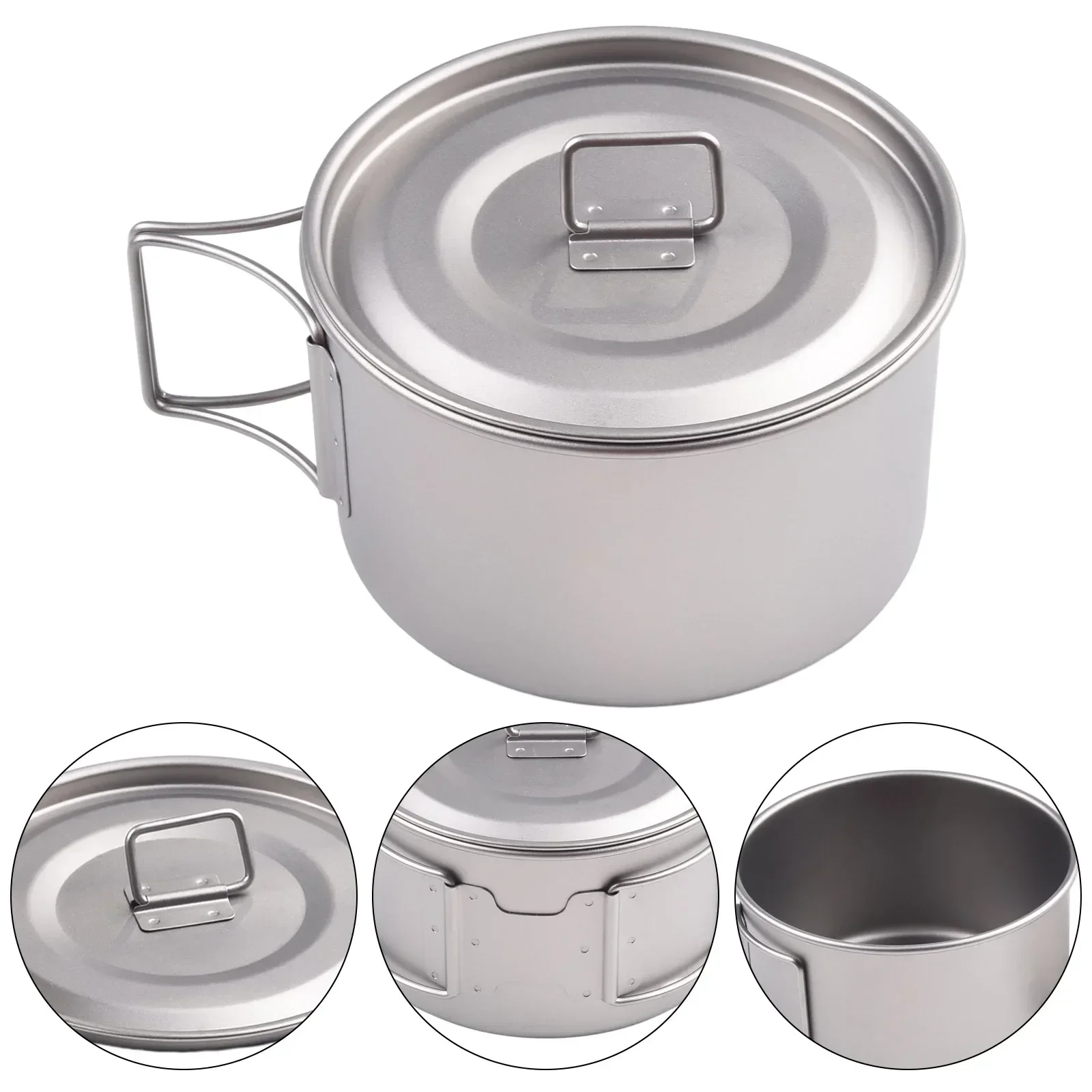 キャンプ用折りたたみハンドル付きチタンボウル、ディナーフード - Mess Kit Titanium のレビューと価格