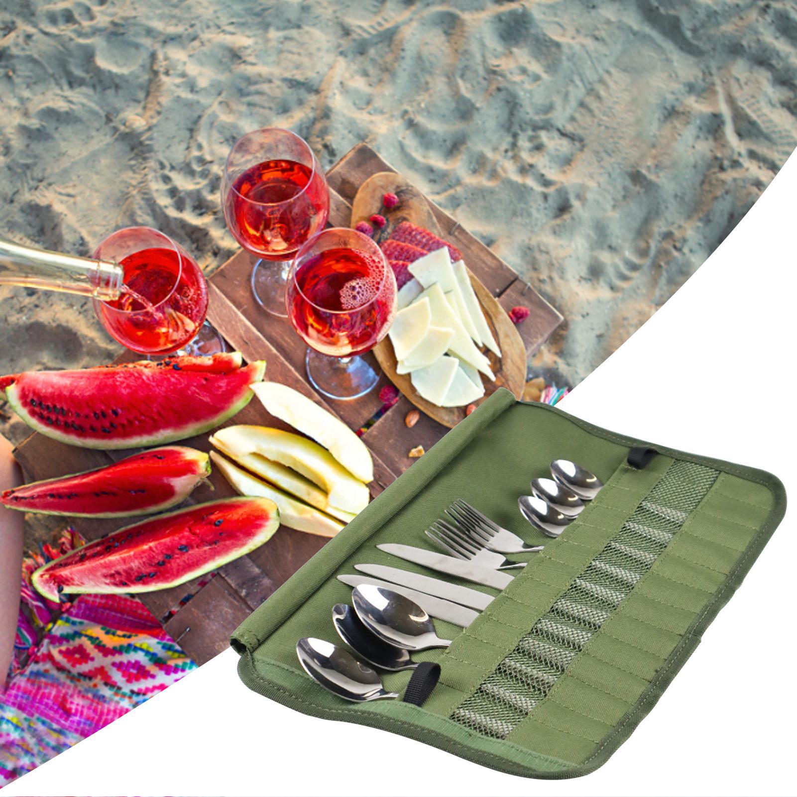 キャンプ食器ロールバッグキャンプ旅行調理器具オーガナイザー多 - Camping Cooking Utensil Organizer のレビューと価格