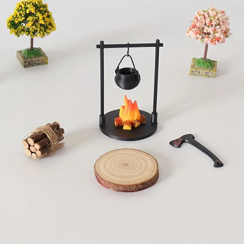 ミニ焚き火吊り下げストーブポットドールハウスキャンプピクニッ - Camping Cooking Accessories のレビューと価格