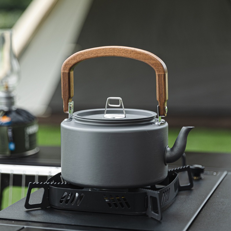 1.2L 軽量アルミニウム合金キャンプケトル 木製ハンドル付 - Camping Cooking Mesh のレビューと価格