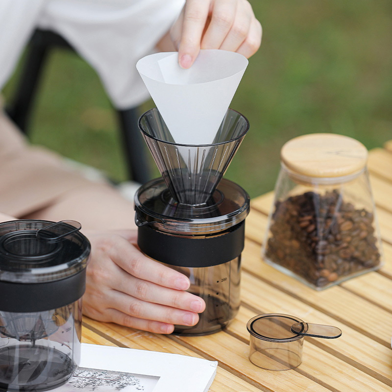 手淹れ3in1コーヒーポット、目盛り付き、食品グレードの厚手 - Camping Cooking Accessories のレビューと価格