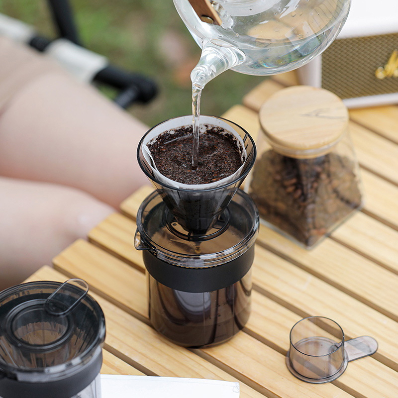 手淹れ3in1コーヒーポット、目盛り付き、食品グレードの厚手 - Camping Cooking Accessories のレビューと価格