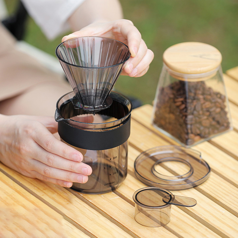 手淹れ3in1コーヒーポット、目盛り付き、食品グレードの厚手 - Camping Cooking Accessories のレビューと価格