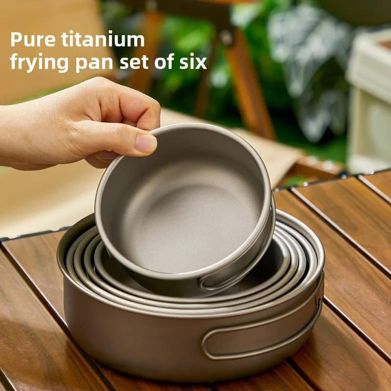 チタンアウトドアポットセットピクニックキャンプセット食器折り - Camping Cooking Mesh のレビューと価格