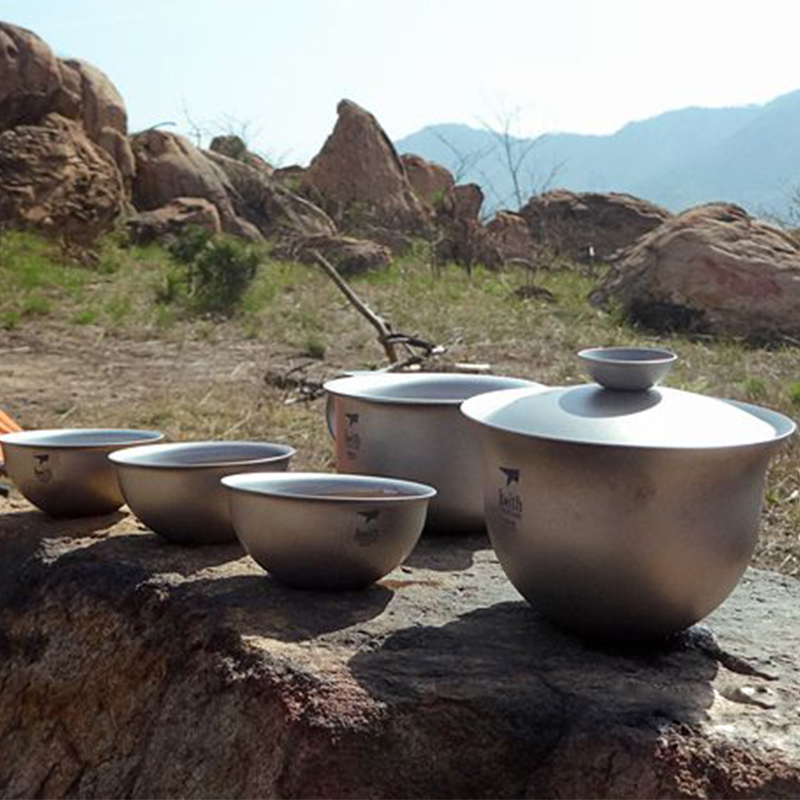 Leikeith-キャンプ用のポータブル屋外焦げ付き防止チタ - Mess Kit Titanium のレビューと価格