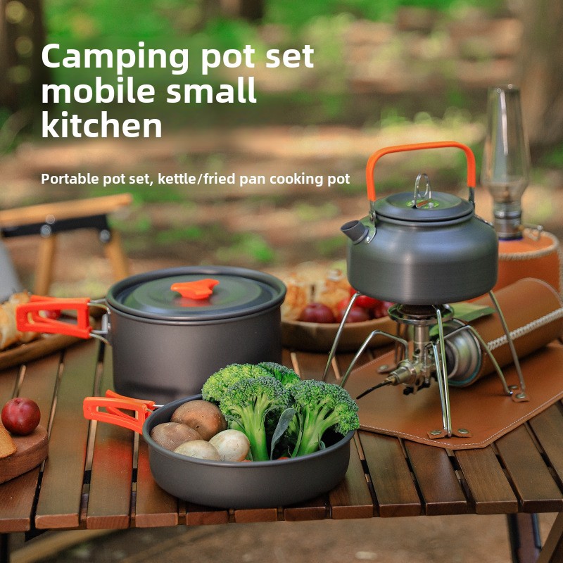 アウトドアキャンプ調理器具セット 2～3人用 ポータブルノン - Camping Cooking Set 2 Person のレビューと価格