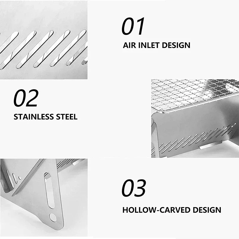 ポータブル折りたたみ式バーベキューグリル暖房ストーブ 多機能 - Camping Cooking Mesh のレビューと価格